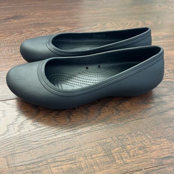 Crocs Black Classic Ballet Slip On Flats Comfort Womens Size 9 - Picture 6 of 9
